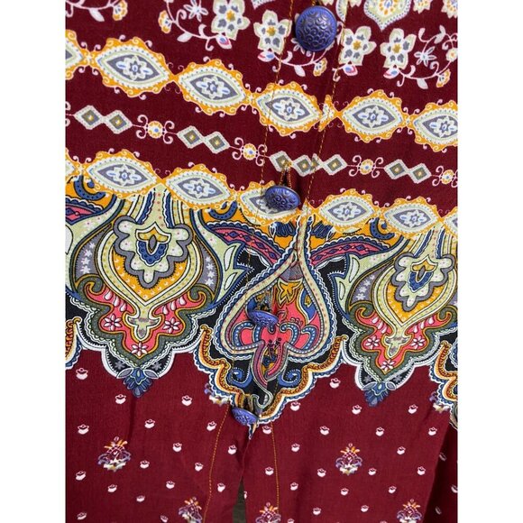 Aratta Silent Journey Anastasia Tunic Embroidered Floral Top Women Medium Plaid - Picture 11 of 16